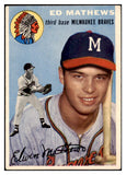 1954 Topps Baseball #030 Eddie Mathews Braves EX 512901