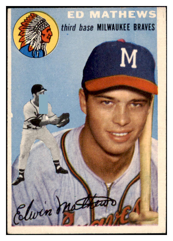 1954 Topps Baseball #030 Eddie Mathews Braves EX+ 512905