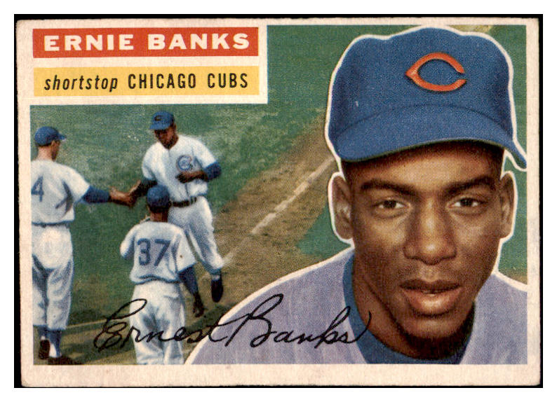 1956 Topps Baseball #015 Ernie Banks Cubs EX White 512910