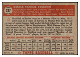 1952 Topps Baseball #237 Jerry Coleman Yankees GD-VG 512916