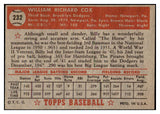 1952 Topps Baseball #232 Billy Cox Dodgers GD-VG 512918