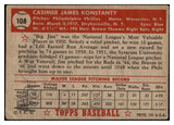 1952 Topps Baseball #108 Jim Konstanty Phillies FR-GD 512922