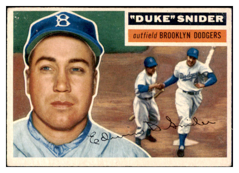 1956 Topps Baseball #150 Duke Snider Dodgers EX Gray 512945