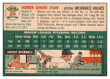 1954 Topps Baseball #020 Warren Spahn Braves EX-MT 512950