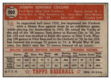 1952 Topps Baseball #202 Joe Collins Yankees EX 512955