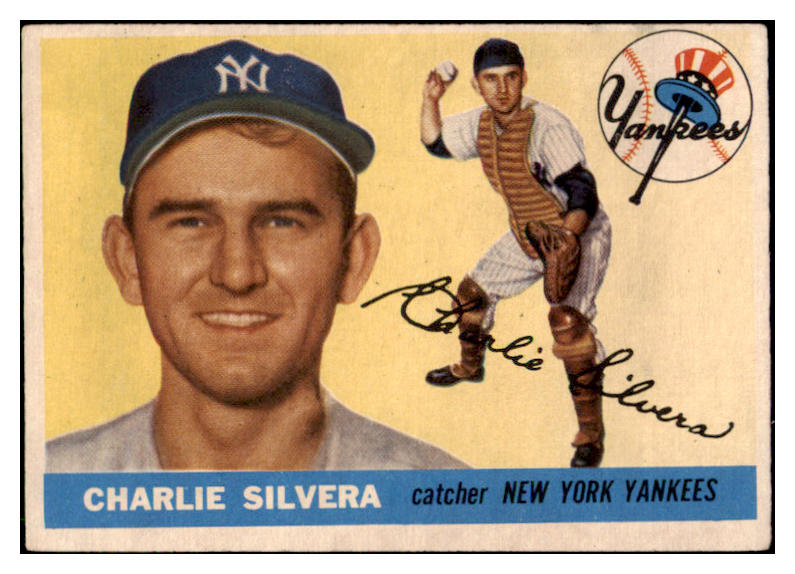 1955 Topps Baseball #188 Charlie Silvera Yankees Good 512976