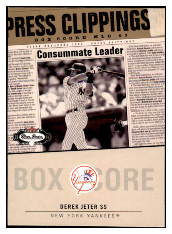 2003 Fleer Box Score Press #PC1 Derek Jeter Yankees 513180