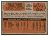 1972 Topps Baseball #241 Rollie Fingers A's EX 513270