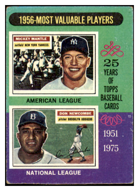 1975 Topps Baseball #194 Mickey Mantle Don Newcombe VG-EX 513320