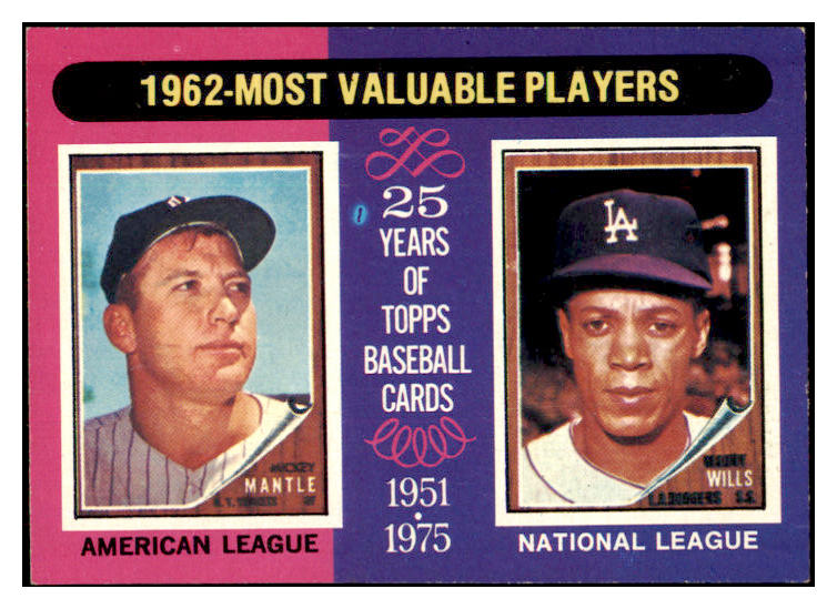 1975 Topps Baseball #200 Mickey Mantle Maury Wills EX-MT 513326