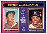 1975 Topps Baseball #200 Mickey Mantle Maury Wills EX-MT 513326