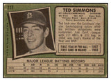 1971 Topps Baseball #117 Ted Simmons Cardinals VG-EX 513364