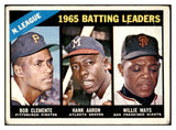 1966 Topps Baseball #215 N.L. Batting Leaders Clemente Aaron Mays VG 513365