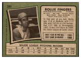 1971 Topps Baseball #384 Rollie Fingers A's EX 513388