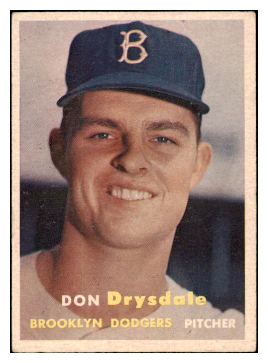 1957 Topps Baseball #018 Don Drysdale Dodgers VG 513400