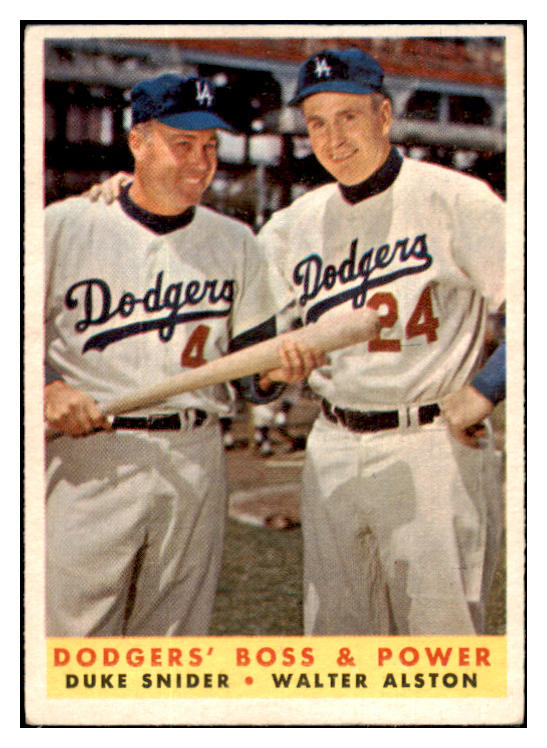 1958 Topps Baseball #314 Duke Snider Walter Alston EX 513406