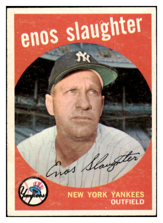 1959 Topps Baseball #155 Enos Slaughter Yankees EX-MT 513410