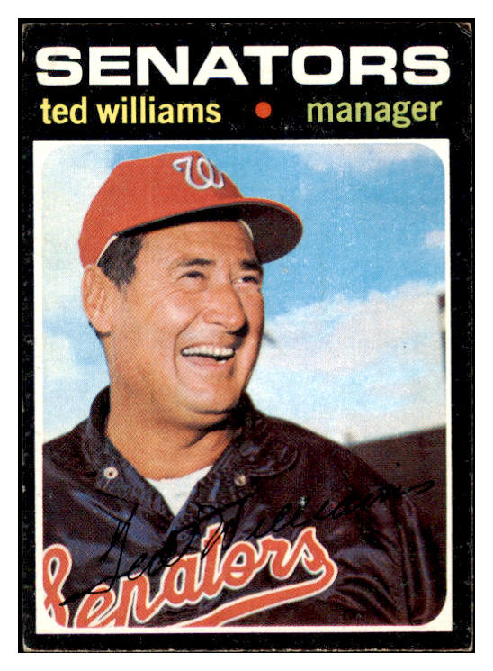 1971 Topps Baseball #380 Ted Williams Senators VG-EX 513415