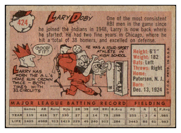 1958 Topps Baseball #424 Larry Doby Indians EX-MT 513422