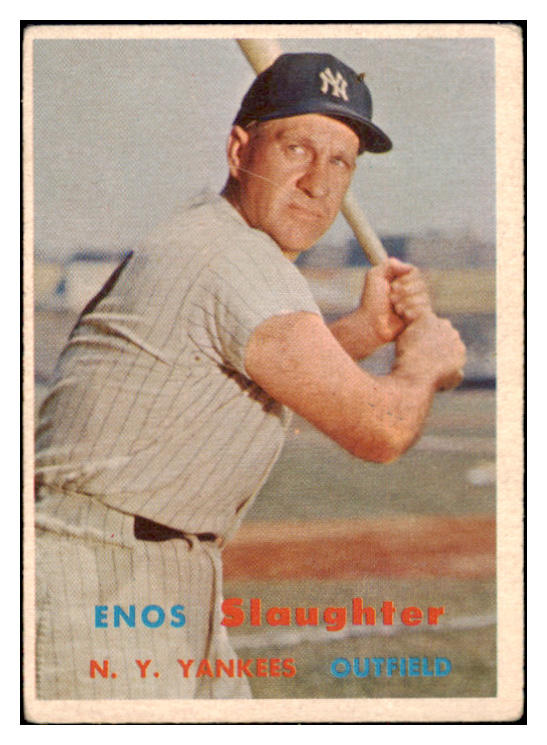 1957 Topps Baseball #215 Enos Slaughter Yankees VG-EX 513459