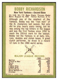 1963 Fleer Baseball #025 Bobby Richardson Yankees EX 513478