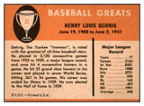 1961 Fleer Baseball #031 Lou Gehrig Yankees VG-EX 513480