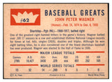 1960 Fleer Baseball #062 Honus Wagner Pirates EX 513483