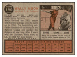 1962 Topps Baseball #190 Wally Moon Dodgers VG Variation 513513