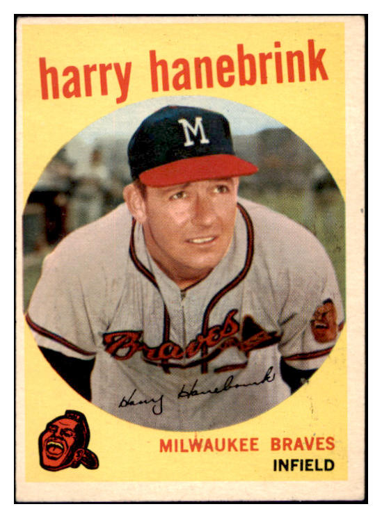 1959 Topps Baseball #322 Harry Hanebrink Braves VG-EX/EX No Trade 513515