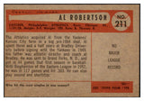 1954 Bowman Baseball #211 Al Robertson A's EX-MT 513536