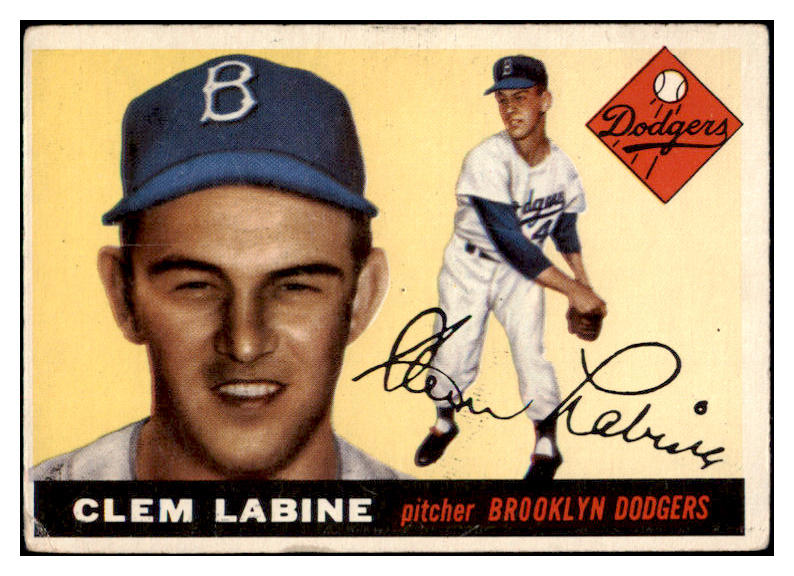 1955 Topps Baseball #180 Clem Labine Dodgers VG-EX 513544