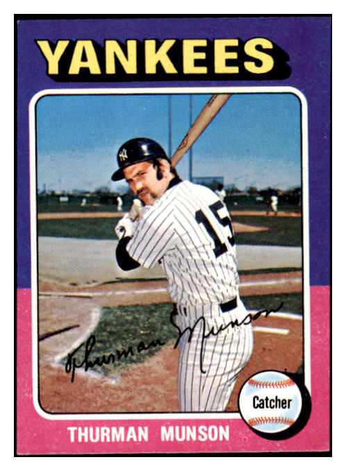 1975 Topps Mini Baseball #020 Thurman Munson Yankees EX 513598