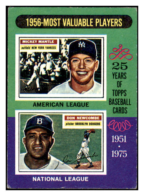 1975 Topps Mini Baseball #194 Mickey Mantle Don Newcombe VG-EX 513599