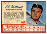 1962 Post Baseball #147 Eddie Mathews Braves EX-MT 513619