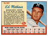 1962 Post Baseball #147 Eddie Mathews Braves EX-MT 513622