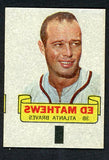 1966 Topps Baseball Rub Offs Eddie Mathews Braves EX-MT 513859