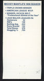 1988 Mickey Mantle Restaurant Matchbook EX-MT no matches 513911