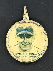 1938 PM8 Our National Game Pin Jimmy Ripple Giants VG-EX 513935
