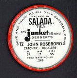 1963 Salada Baseball Coins #012 John Roseboro Dodgers EX-MT 513945