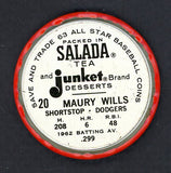 1963 Salada Baseball Coins #020 Maury Wills Dodgers VG-EX 513947