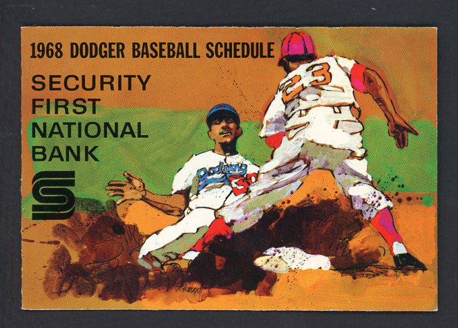 1968 Pocket Schedule Los Angeles Dodgers NR-MT 513981