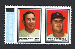 1962 Topps Baseball Stamp Panel Bubba Phillips Don Drysdale EX-MT 514051