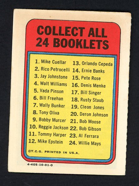1970 Topps Baseball Story Booklets #014 Ernie Banks Cubs VG 514056