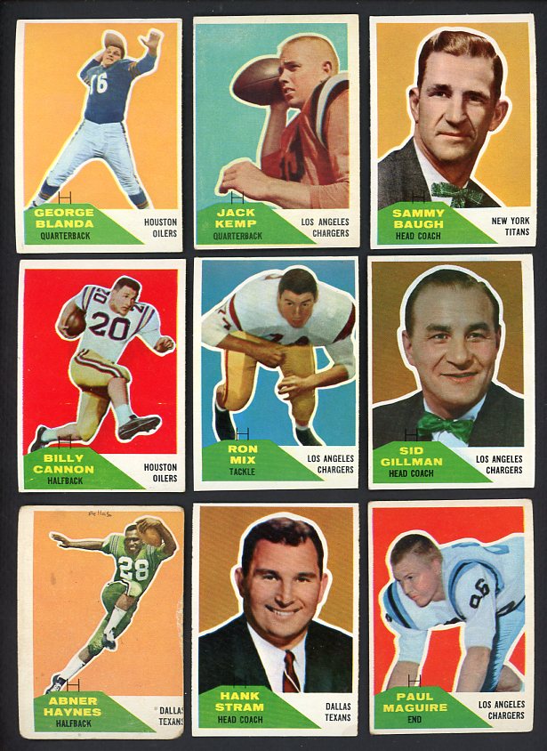 1960 Fleer Football Complete Set EX+/EX-MT Kemp Blanda Baugh 514095