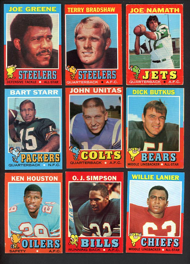 1971 Topps Football Complete Set EX Bradshaw Namath Unitas 514121