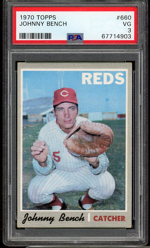 1970 Topps Baseball #660 Johnny Bench Reds PSA 3 VG 514153