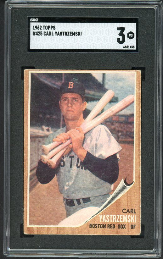 1962 Topps Baseball #425 Carl Yastrzemski Red Sox SGC 3 VG 514168