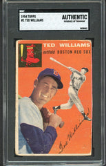 1954 Topps Baseball #  1 Ted Williams Red Sox SGC Auth 514171