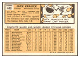 1963 Topps Baseball #448 Jack Kralick Twins EX-MT 514199