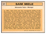 1963 Topps Baseball #531 Sam Mele Twins EX-MT 514234